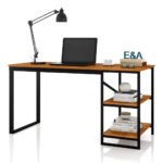 Mesa Home Office, Prateleiras De Metal, 120cm, Moderna